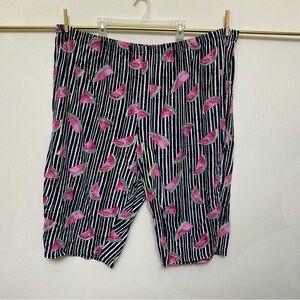Dreams Co Black, White Striped Watermelon Print Sleep Capris Size 5X 38/40